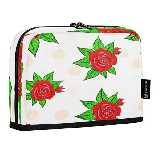 JUMBEAR Federmäppchen mit roter Rose, großes Fassungsvermögen, Stifteetui, Schreibwaren, Schreibtisch-Organizer, Kosmetiktasche mit Reißverschluss, für Schule, Büro, Reisen JUMBEAR Federmäppchen mit roter Rose, großes Fassungsvermögen, Stifteetui, Schreibwaren, Schreibtisch-Organizer, Kosmetiktasche mit Reißverschluss, für Schule, Büro, Reisen von JUMBEAR