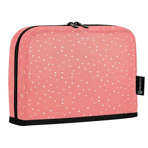 JUMBEAR Federmäppchen mit weißem Punktemuster und rosa Hintergrund, großes Fassungsvermögen, Stifteetui, Tasche, Schreibwaren, Schreibtisch-Organizer, Kosmetiktasche mit Reißverschluss, für Schule JUMBEAR Federmäppchen mit weißem Punktemuster und rosa Hintergrund, großes Fassungsvermögen, Stifteetui, Tasche, Schreibwaren, Schreibtisch-Organizer, Kosmetiktasche mit Reißverschluss, für Schule von JUMBEAR