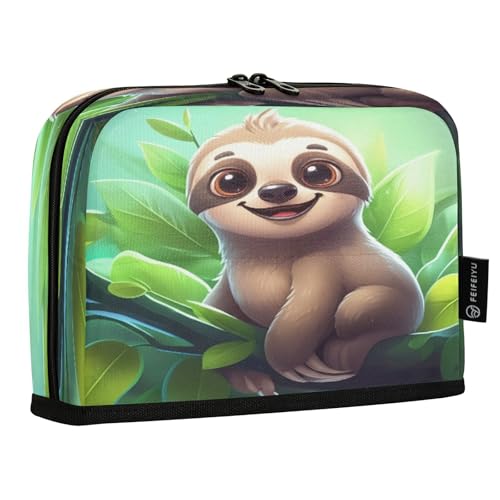 JUMBEAR Niedliches Faultier-Federmäppchen, großes Fassungsvermögen, Stifteetui, Tasche, Halter, Schreibwaren, Schreibtisch-Organizer, Kosmetiktasche mit Reißverschluss für Schule, Büro, Reisen von JUMBEAR