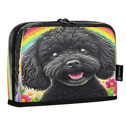 JUMBEAR Niedliches Federmäppchen mit kleinem Hund, großes Fassungsvermögen, Stifteetui, Tasche, Halter, Schreibwaren, Schreibtisch-Organizer, Kosmetiktasche mit Reißverschluss für Schule, Büro, Reisen von JUMBEAR