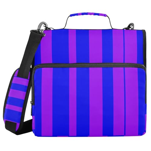 JUMBEAR Ordner mit Reißverschluss, mit Schultergurt, 3,8 cm O-Ringe, Fächermappe, mehrere Taschen, Kapazität 600 Blatt, Violett / Blau von JUMBEAR