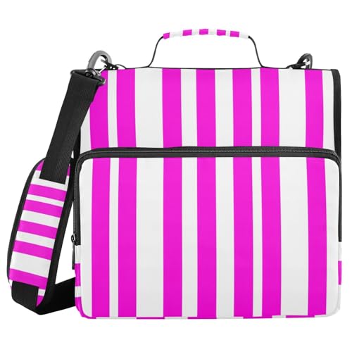 JUMBEAR Ordner mit Reißverschluss, mit Schultergurt, 3,8 cm O-Ringe, Fächermappe, mehrere Taschen, Kapazität 600 Blatt, Violett von JUMBEAR