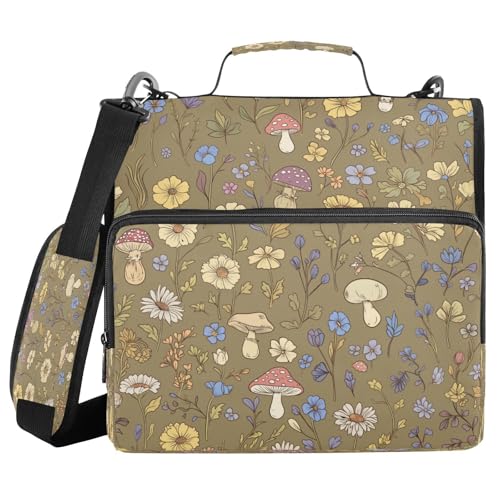 JUMBEAR Ordner mit Reißverschluss und Schultergurt, 3,8 cm O-Ringe, Fächermappe, mehrere Taschen, Kapazität 600 Blatt von JUMBEAR