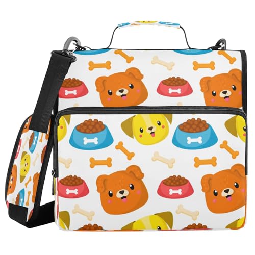 JUMBEAR Ordner mit Reißverschluss und Schultergurt, 3,8 cm O-Ringe, Fächermappe, mehrere Taschen, Kapazität 600 Blatt von JUMBEAR