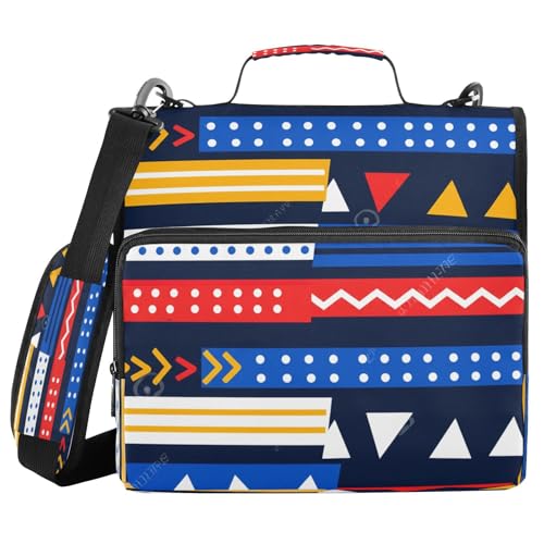 JUMBEAR Ordner mit Reißverschluss und Schultergurt, 3,8 cm O-Ringe, Fächermappe, mehrere Taschen, Kapazität 600 Blatt von JUMBEAR