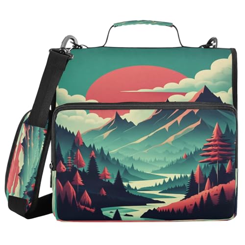 JUMBEAR Ordner mit Reißverschluss und Schultergurt, 3,8 cm O-Ringe, Fächermappe, mehrere Taschen, Kapazität 600 Blatt von JUMBEAR