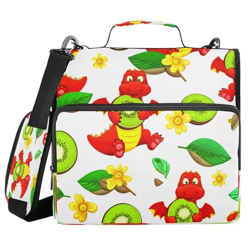 JUMBEAR Ordner mit Reißverschluss und Schultergurt, 3,8 cm O-Ringe, Fächermappe, mehrere Taschen, Kapazität 600 Blatt von JUMBEAR