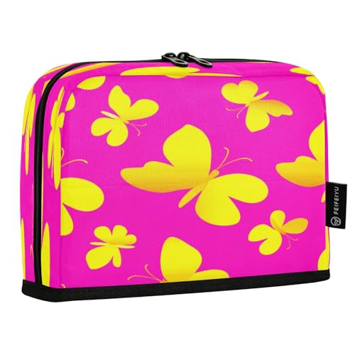 JUMBEAR Schönes Federmäppchen mit Schmetterlingsmotiv, großes Fassungsvermögen, Stifteetui, Schreibwaren, Schreibtisch-Organizer, Kosmetiktasche mit Reißverschluss für Schule, Büro, Reisen von JUMBEAR