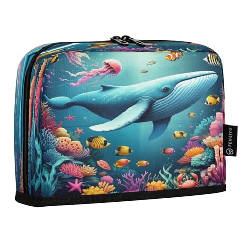JUMBEAR Schönes Federmäppchen mit Walmotiv, großes Fassungsvermögen, Schreibwaren, Schreibtisch-Organizer, Kosmetiktasche mit Reißverschluss für Schule, Büro, Reisen JUMBEAR Schönes Federmäppchen mit Walmotiv, großes Fassungsvermögen, Schreibwaren, Schreibtisch-Organizer, Kosmetiktasche mit Reißverschluss für Schule, Büro, Reisen von JUMBEAR