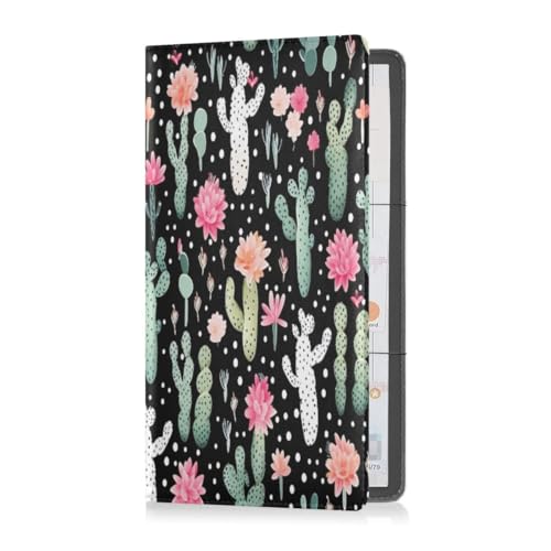 JUMBEAR Tiny Floral Kaktus Auto Registrierung und Versicherungshalter Fahrzeug Handschuhfach Organizer Leder Auto Dokumentenhalter für Führerschein, Ausweis, a, 24x26cm von JUMBEAR