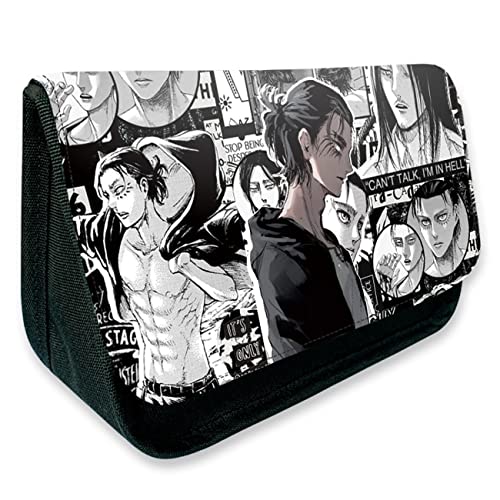 Attack On Ti-tan Anime Schlampermäppchen, Große Kapazität Penc, Büro Stifthalter Organizer Schreibwarentasche mit Fächern für Mädchen Jungen -21 * 14 * 7.5cm||Multicolor 1 von JUMBOZ