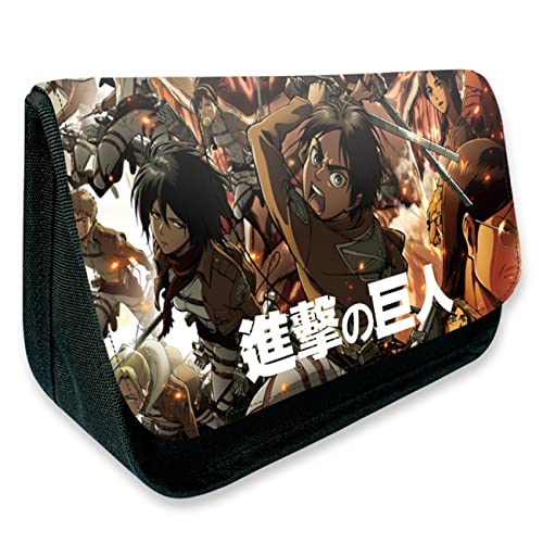 Attack On Ti-tan Anime Schlampermäppchen, Große Kapazität Penc, Büro Stifthalter Organizer Schreibwarentasche mit Fächern für Mädchen Jungen -21 * 14 * 7.5cm||Multicolor 7 von JUMBOZ