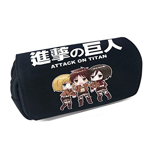 Attack On Ti-tan Pencil Case, Federtaschen Teenager Jungen, Große Kapazität Briefpapier Pouch Stifte Etui -1 Piece||Multicolor 3 von JUMBOZ