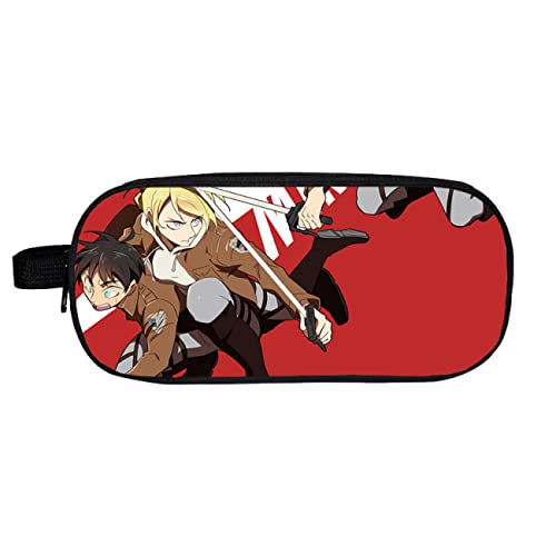 JUMBOZ Attack On Ti-tan Mäppchen, Pencil Bag Doppelte Schichten, Anime Federmäppchen für Kinder Junge Schule Zuhause Büro Lieferungen Speicher Beutel -24 * 11 * 7cm||Multicolor 25 von JUMBOZ