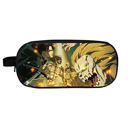 JUMBOZ Attack On Ti-tan Mäppchen, Pencil Bag Doppelte Schichten, Anime Federmäppchen für Kinder Junge Schule Zuhause Büro Lieferungen Speicher Beutel -24 * 11 * 7cm||Multicolor 35 von JUMBOZ