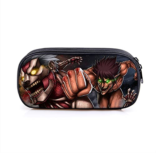 JUMBOZ Attack On Ti-tan Pencil Case, Mäppchen Reißverschluss Tasche, tragbare Büro Aufbewahrungstasche und Kosmetiktasche -21 * 10 * 5cm||Multicolor 2 von JUMBOZ