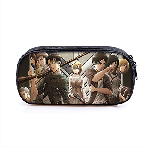 JUMBOZ Attack On Ti-tan Pencil Case, Mäppchen Reißverschluss Tasche, tragbare Büro Aufbewahrungstasche und Kosmetiktasche -21 * 10 * 5cm||Multicolor 3 von JUMBOZ