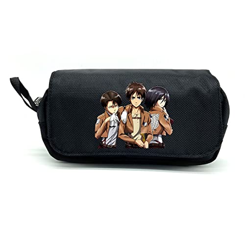 JUMBOZ Attack On Ti-tan Stiftetasche, Pencil Bag Doppelte Schichten, Schreibwaren Tasche für Studenten und Bürobedarf -22 * 7 * 10cm||Multicolor 3 von JUMBOZ