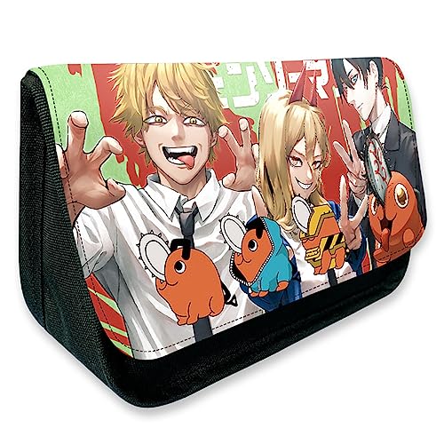 JUMBOZ Chains-aw Man Anime Federmäppchen, Reißverschluss Tasche Federmäppchen, Anime Federmäppchen für Kinder Junge Schule Zuhause Büro Lieferungen Speicher Beutel -21 * 14 * 7.5cm||Multicolor 22 von JUMBOZ