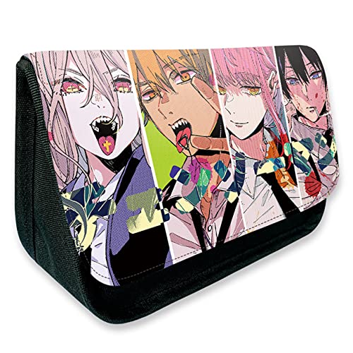 JUMBOZ Chains-aw Man Anime Federmäppchen, Reißverschluss Tasche Federmäppchen, Anime Federmäppchen für Kinder Junge Schule Zuhause Büro Lieferungen Speicher Beutel -21 * 14 * 7.5cm||Multicolor 28 von JUMBOZ