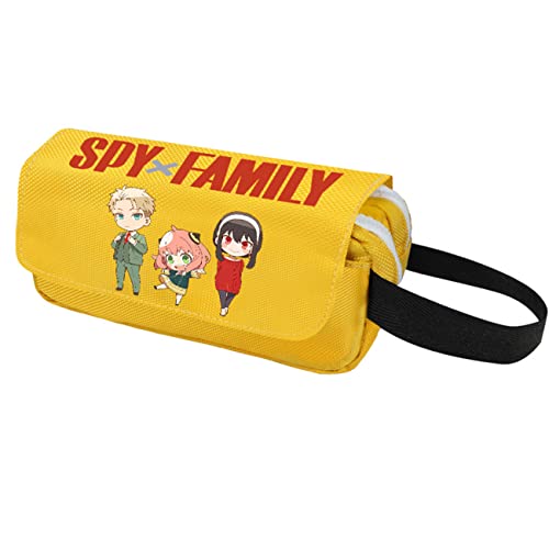 JUMBOZ SP-Y×FAMI-LY Junge Mädchen Federmappe, Karikatur 3D Federtaschen, 2 Fach Doppelter Reißverschluss Federmäppchen -20 * 10 * 6cm||Yellow 2 von JUMBOZ