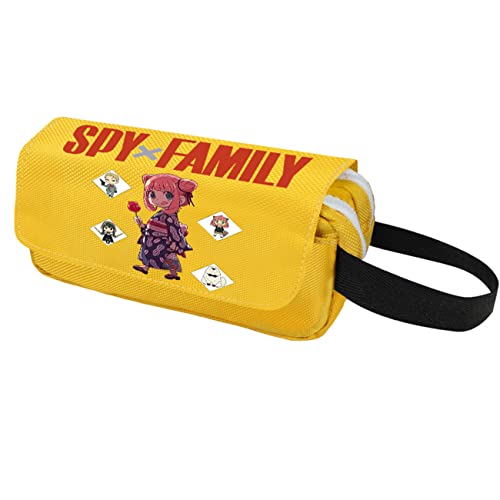 JUMBOZ SP-Y×FAMI-LY Junge Mädchen Federmappe, Karikatur 3D Federtaschen, 2 Fach Doppelter Reißverschluss Federmäppchen -20 * 10 * 6cm||Yellow 2 von JUMBOZ