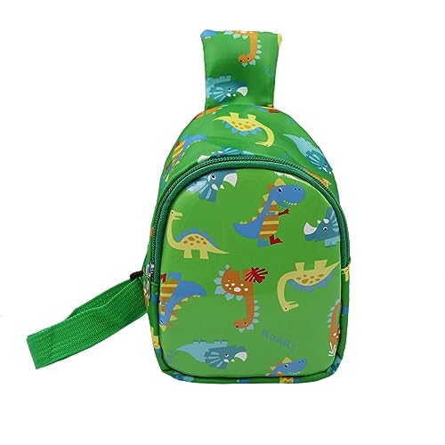 JUMISEE Kleine Umhängetasche für Kinder, für Jungen und Mädchen, niedliches Dinosaurier-Einhorn, Umhängetasche, Brusttasche, Reisen, Wandern, Tagesrucksack, Grünes Dinosaurier-Muster, Einheitsgröße von JUMISEE