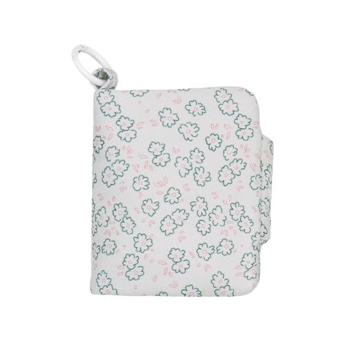 JUMISEE Simplicity Koreanische Geldbörse mit Blumenmuster aus Segeltuch, Kartenhalter, kleine Aufbewahrungstasche, Weißer Blumendruck, Einheitsgröße, Modern von JUMISEE