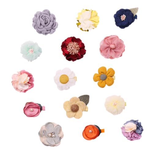 JUMPLAWN 15stücke Blumen Haarspangen Für Frauen Blumen Fürs Haar Dekorative Haarspangen Haarschmuck Für Mädchen Haar Clips Party Kopfstück von JUMPLAWN