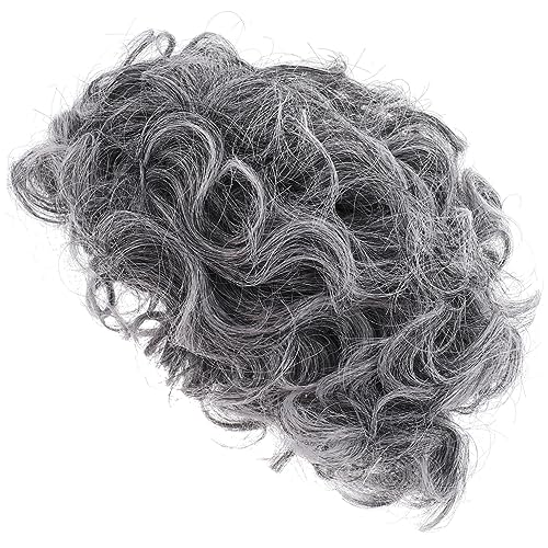 JUMPLAWN Kurze Lockige Synthetische Perücke Für Damen Graue Senioren Perücke Für Cosplay Und Bühnenaufführungen Leicht Und Tragbar Für Partys Und Kostüm Veranstaltungen von JUMPLAWN