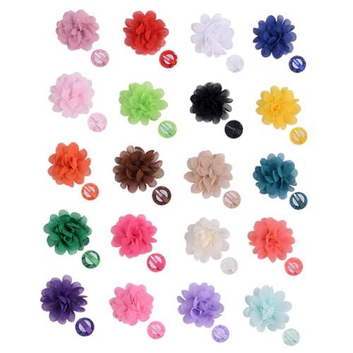 JUMPLAWN 20stücke Blume Winzige Haar Clips Chiffon Blume Haar Clips Alligator Für Junge Mädchen Mädchen Frauen von JUMPLAWN