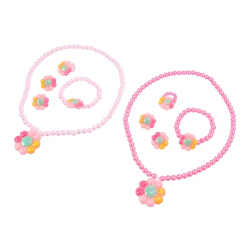 JUMPLAWN 2sätze Teiliges Cartoon-blumen-halskette Und Armband Für Mädchen Schmuckset Für Geburtstagsfeiern Und Besondere Anlässe Mit Buntem Design Und Hochwertigem von JUMPLAWN
