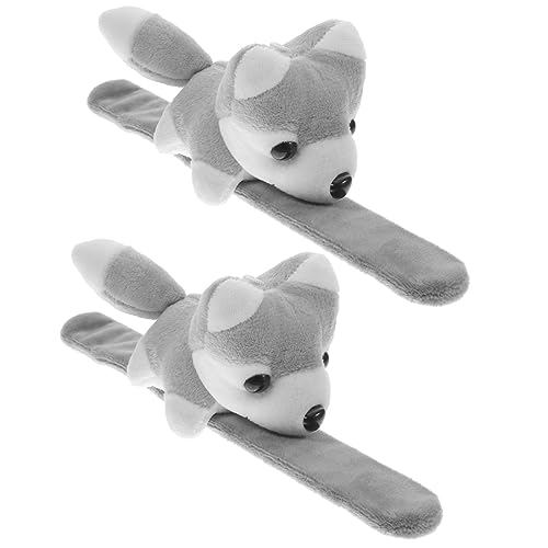 JUMPLAWN 2 Stücke Kinder Stofftier Schlagarmband Plüsch Tierdesign Angenehm zu Tragen für Partys und Alltag Leicht und Tragbar von JUMPLAWN