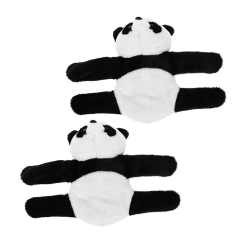 JUMPLAWN 2stücke Plüsch Panda Snappen Armband Tierisches Handgelenkspielzeug Mit Kuscheltier Geschenkidee Für Party-favoriten von JUMPLAWN