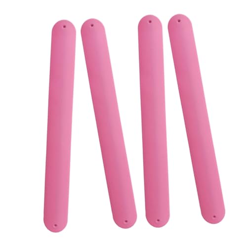 JUMPLAWN 4 Stück Teiliges DIY Silikon Slap Armbänder für Farbige Flexible Schlagbänder aus Hautfreundlichem Material Wiederverwendbar und Komfortabel für Partys Basteln und Kostüme von JUMPLAWN