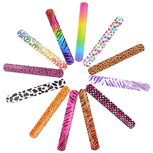 JUMPLAWN 45stücke Slap Ohrfeigenarmbänder Für Handgelenk Party-gastgeschenke Aus Haltbarem Material Mit Buntem Muster Für Junge Mädchen von JUMPLAWN