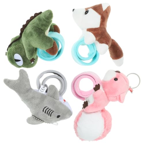 JUMPLAWN 4Stücke Plüsch Tier Slap Armbänder Cartoon Tier Armband für Junge Mädchen Partyzubehör für Dschungel Geburtstagsfeiern Langlebig und Leicht für Fest Geeignet von JUMPLAWN