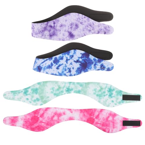 JUMPLAWN 4stücke Schwimm Stirnbänder Für Damen Mit Dusch-ohrabdeckungen Elastische Wasserdichte Stirnbänder Zum Schwimmen Und Baden Bequeme Haarbänder Mit Selbstklebenden Aufklebern von JUMPLAWN