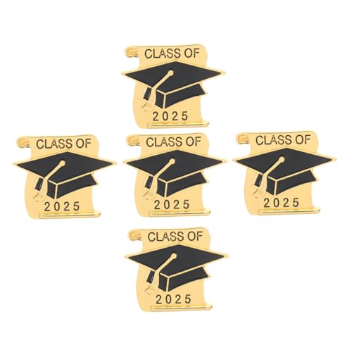 JUMPLAWN 5 Stück Abschlusskappen Metall Broschen für Graduierungsfeiern Anstecknadeln für Kleidung für Absolventen Dekorationen für Abschlussfeier Erinnerungsstücke und Souvenirs von JUMPLAWN