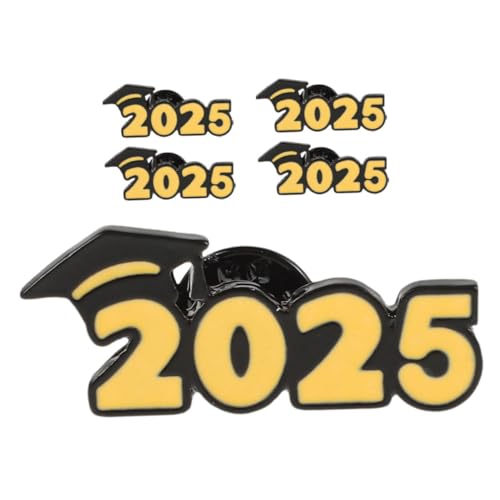 JUMPLAWN 5 Stück Teiliges Abschlussbroschen für Graduierte Dekorative Anstecknadeln Form von Abschlusskappen aus Langlebigem Zinklegierung für Kleidung Taschen und Hüte zur der von JUMPLAWN