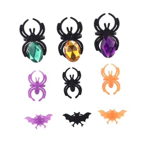 JUMPLAWN 60 Stück Fingerschmuck Spinnen Partyringe Farbige Spinnenringe Cartoon Ringe Für Mädchen Dekoration Der Ring Spielzeugring Kinderparty Requisiten Kinderspielzeugring Halloween von JUMPLAWN
