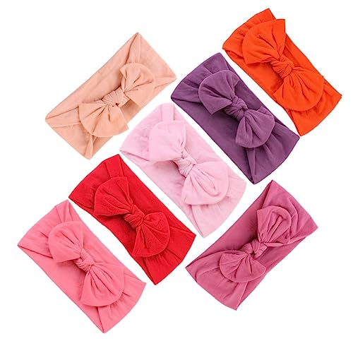 JUMPLAWN 7stücke Haarband Für Kleine Mädchen Schleife Stirnband Kopfbedeckung Elastisches Stirnband Kopfbedeckung Haarband von JUMPLAWN
