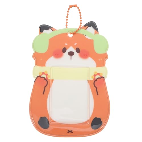 JUMPLAWN Kawaii PVC Kartenhalter für Kinder Fuchs Ausweishalter Süßer Fotokartenhalter Cartoon Schlüsselanhänger Vielseitige Aufbewahrung für Id und Buskarten von JUMPLAWN