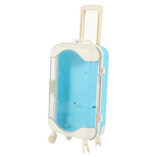 JUMPLAWN Mini Koffer Tasche Gepäckträger Puppenspielzeug Mädchen Koffer Mädchen Spielzeugkoffer Koffer Miniatur Tragekoffer Miniatur Reisekoffer Kunststoff Blau von JUMPLAWN