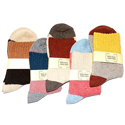 JUNAN 5Paar Warme damen socken, winter socks women Dicke Stricksocken, Thermosocken frauen, Bunte Gemütlich und Atmungsaktiv JUNAN 5Paar Warme damen socken, winter socks women Dicke Stricksocken, Thermosocken frauen, Bunte Gemütlich und Atmungsaktiv von JUNAN