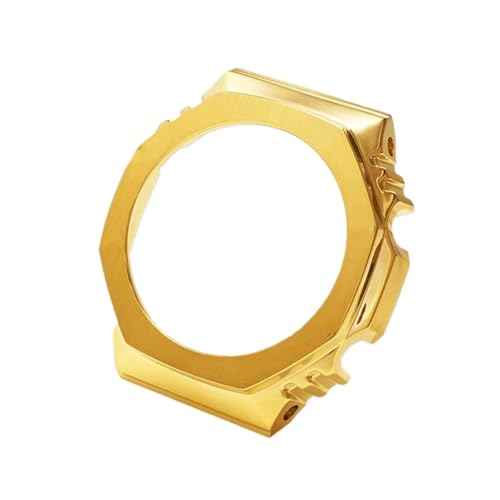 JUNCHENGBAO Kompatibel mit Kit GA2100 Kautschukarmband 2110 GA2100 Edelstahlgehäuse Kompatibel mit GA-B2100 Metalllünette Kompatibel mit 2100 Gehäusearmband(Glod-case) von JUNCHENGBAO