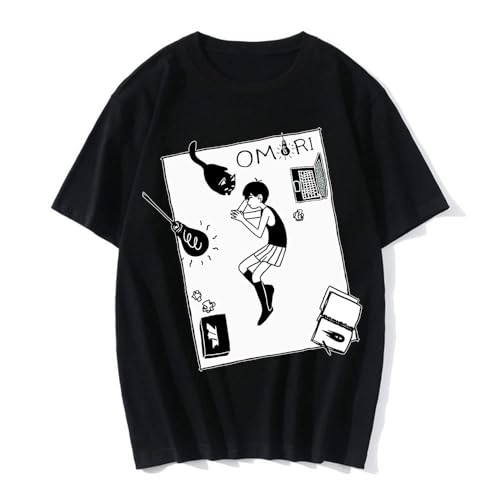 Omori Merch Omocat T Shirt Casual Top Fashion Printing Harajuku Cotton Polyester Short Sleeved Tops Cosplay Tshirt Black S Black L Omori Merch Omocat T Shirt Casual Top Fashion Printing Harajuku Cotton Polyester Short Sleeved Tops Cosplay Tshirt Black S Black L von JUNDAOFU