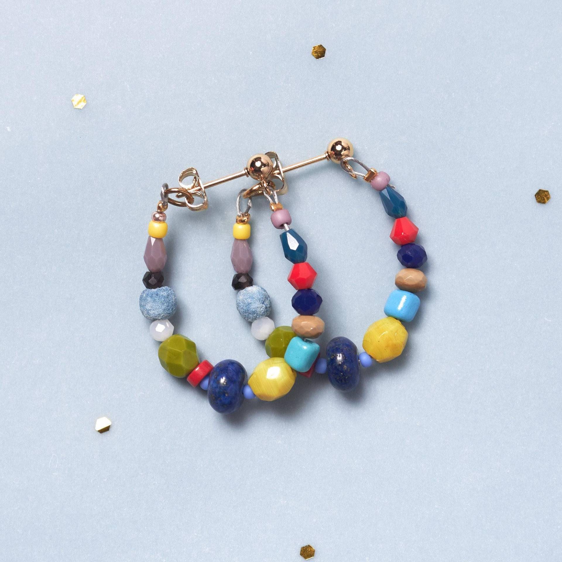 Aros De Lapislazuli Ear Jacket Mit Spitze, Stiften Und Perlen Von 18 Tönen Aros De Lapislazuli Ear Jacket Mit Spitze, Stiften Und Perlen Von 18 Tönen von JUNEJewelsStudio
