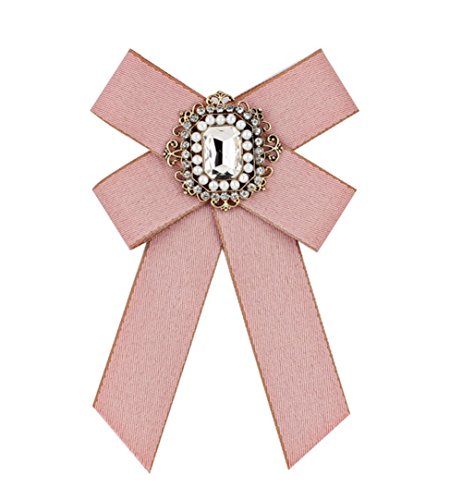 JUNGEN Schleifenbrosche Strass Brosche Damen Vintage Broschennadeln Bekleidungs Schmuck, Rosa von JUNGEN