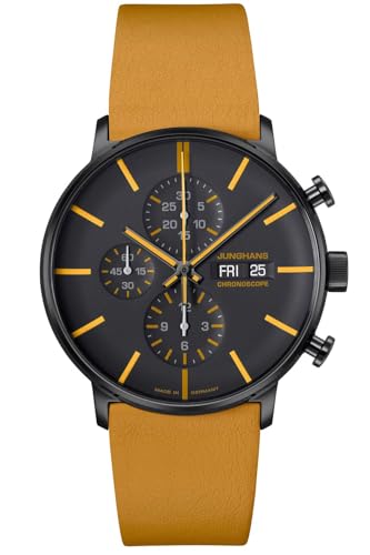JUNGHANS Herren-Armbanduhr Form A Chronoscope Gelb/Schwarz 27/4372.00 von JUNGHANS